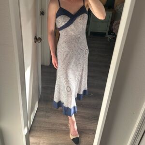 💕BOGO💕 Antonio Melani high low spaghetti strap dress blue white print